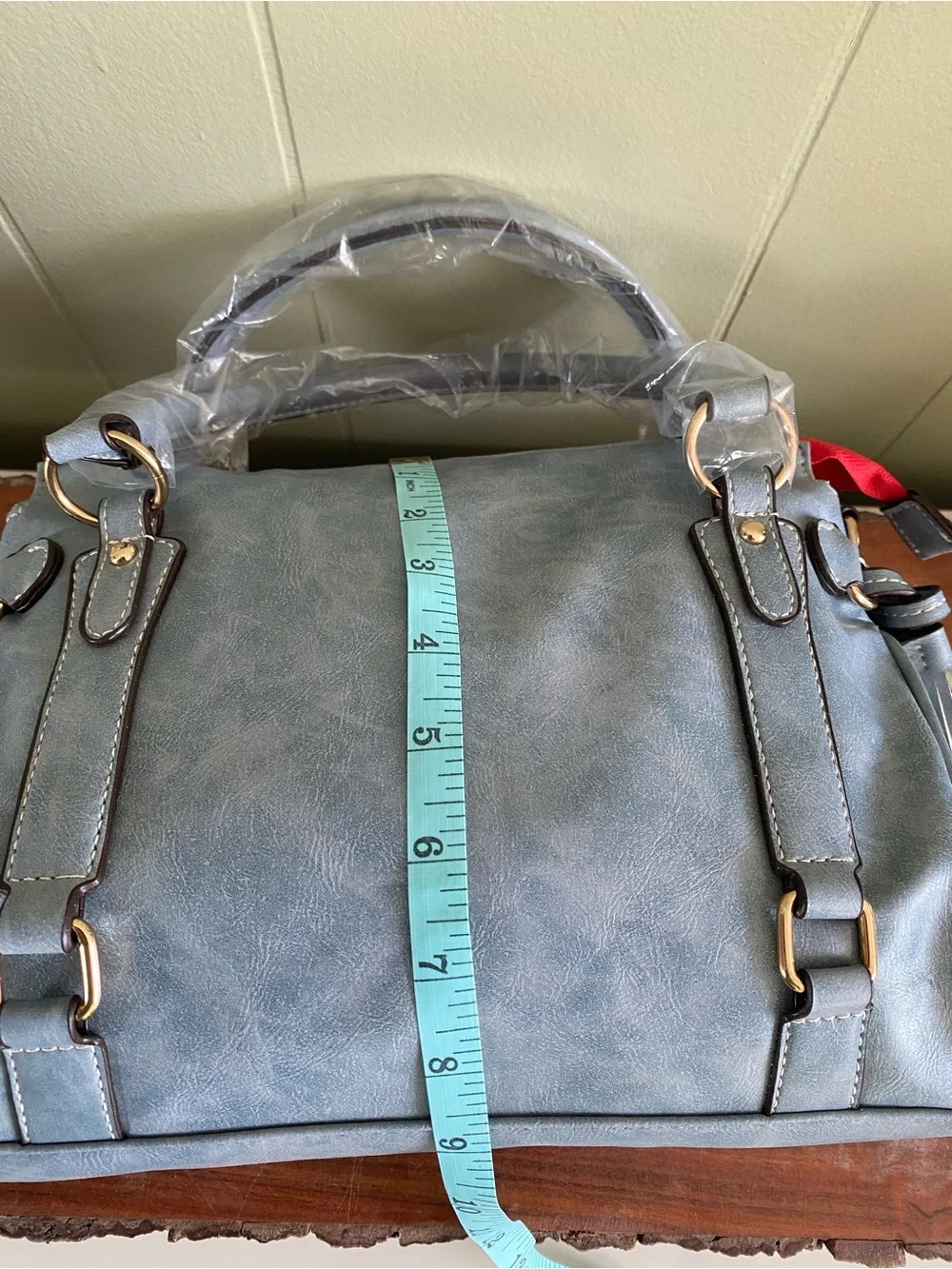Satchel Handbag with Red Zip NWOT - Picture 11 of 12